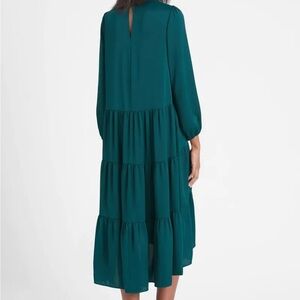 Satin Tiered Midi Dress